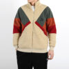 Retro Block Sherpa Jacka ”Brun Röd Grön”