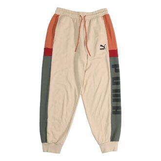 Retro Block Sweatpants ”Beige Grå Röd Svart”