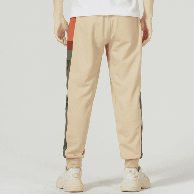 Retro Block Sweatpants ”Beige Grå Röd Svart”