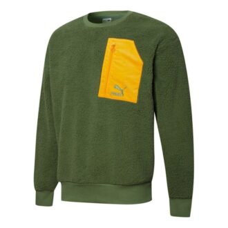 Retro Sherpa Rundhalsad Tröja ”Grön”