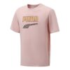 Rolig Logotyp Tryck Sport Rund Hals Kortärmad Rosa Röd