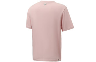 Rolig Logotyp Tryck Sport Rund Hals Kortärmad Rosa Röd