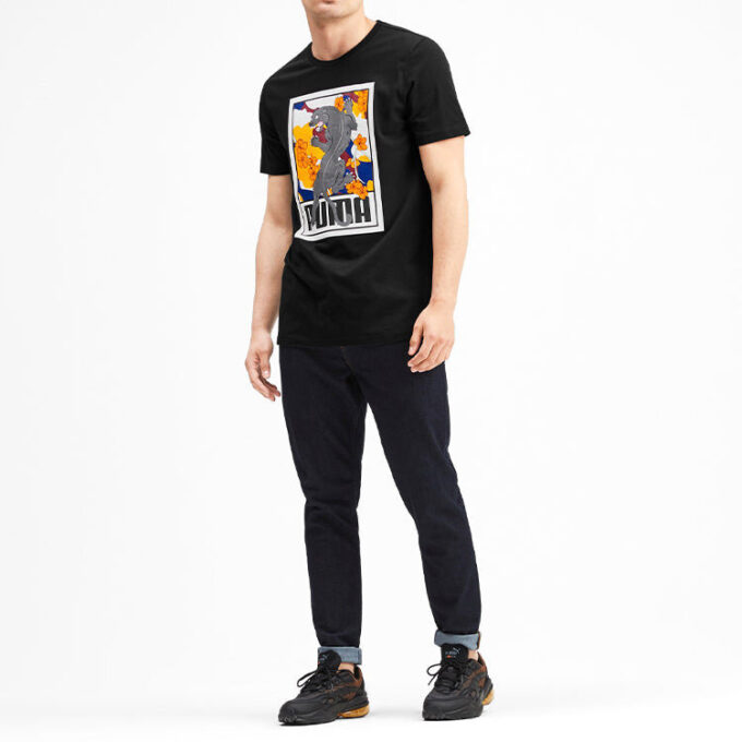 Sakura Pack Graphic Crew T-shirt ”Svart Vit Gul”