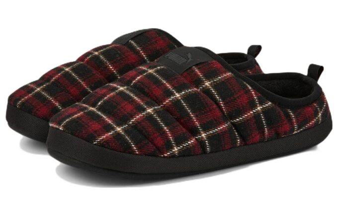 Scuff Flannel Slip-On ”Svart Röd”