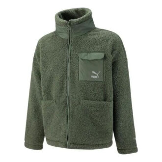 Sherpajacka med påsydda fickor ”Grön”