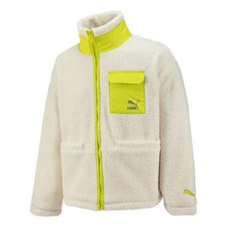 Sherpajacka med påsydda fickor ”Vit”