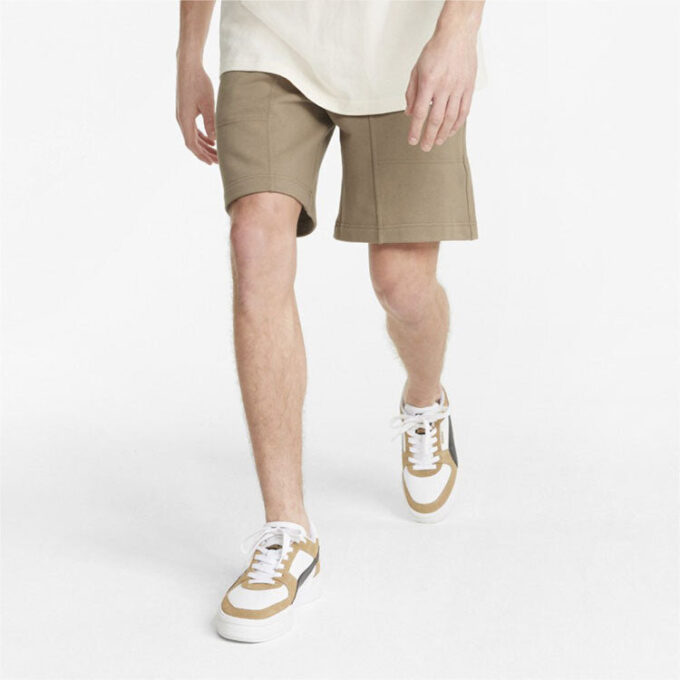Shorts med liten logotyp ”Brun”