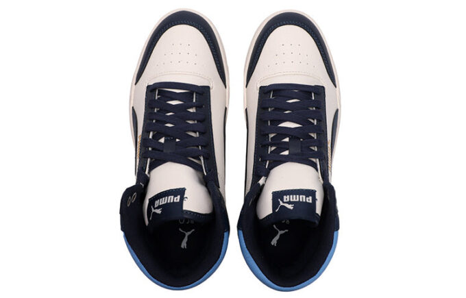 Shuffle Mid Mid Tops Casual Skateboardskor Unisex Blå Vita