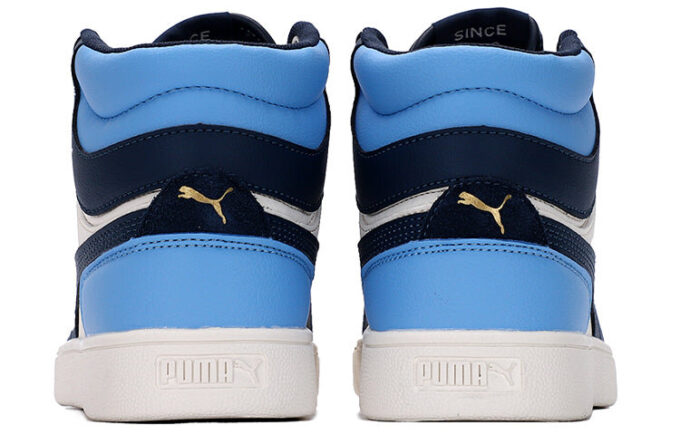 Shuffle Mid Mid Tops Casual Skateboardskor Unisex Blå Vita