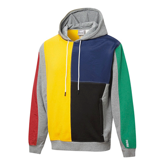 Signature Hoodie Sweatshirt ”Grå Gul Grön Röd”