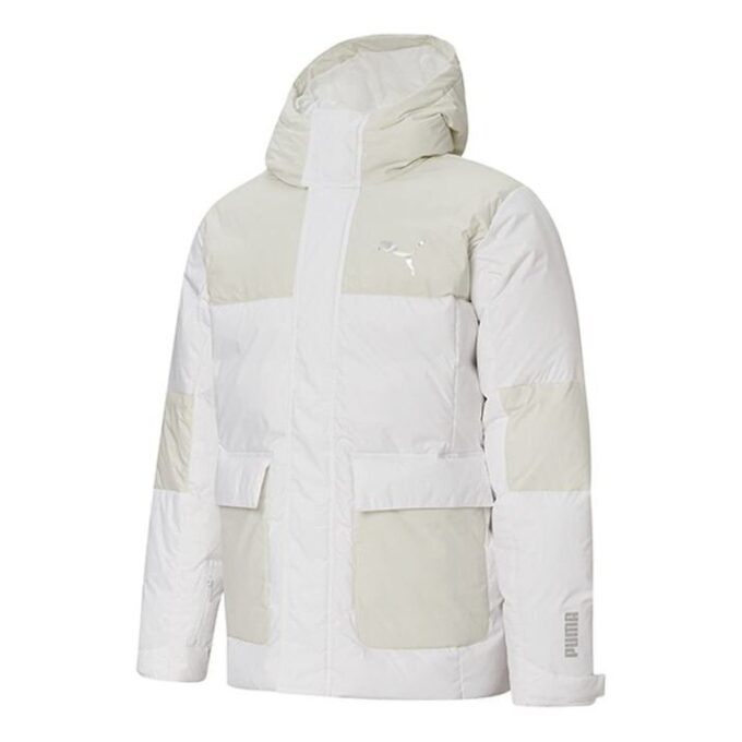 Skyddande dunjacka ”Vit Beige”