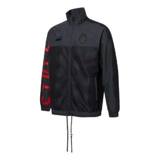 Stand Collar Zipper Långärmad Jacka med Logotyp Svart