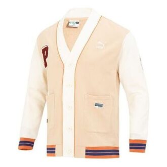 Team Badge V-ringad jacka ”Beige”