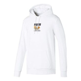 Trend Aop Graphic Hoodie ”Vit Svart Gul”