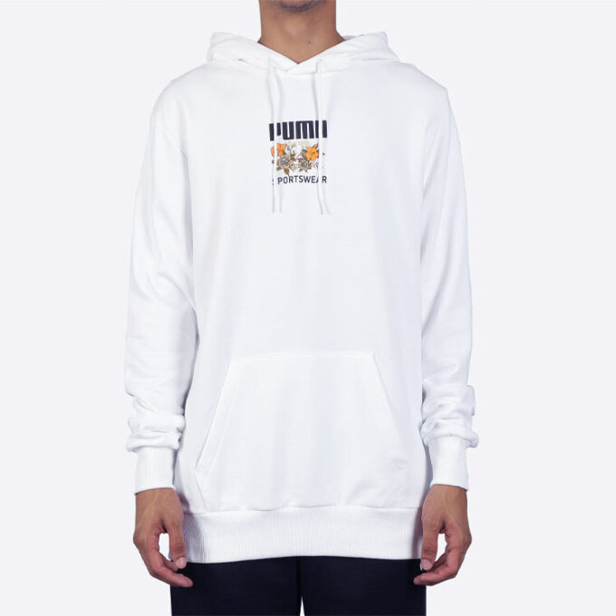 Trend Aop Graphic Hoodie ”Vit Svart Gul”