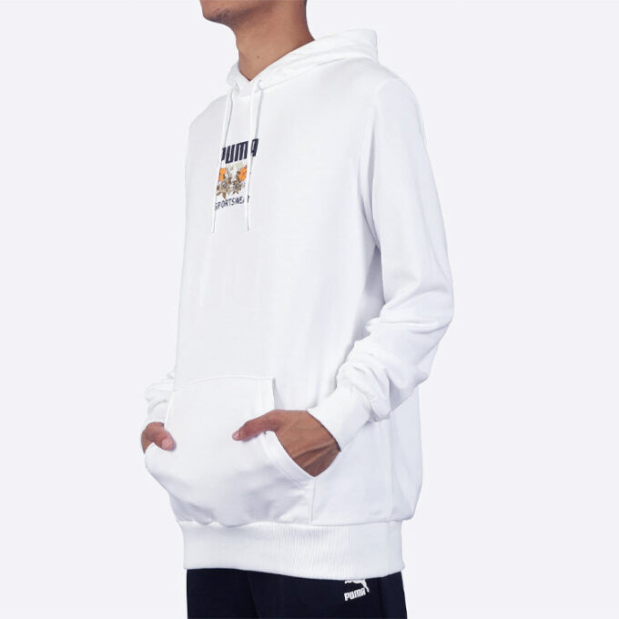 Trend Aop Graphic Hoodie ”Vit Svart Gul”