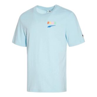 Tryckt Casual T-shirt ”Blå Gul Rosa”