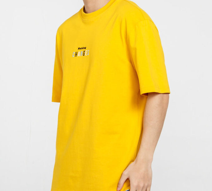Tryckt Kortärmad T-shirt Herr Guld