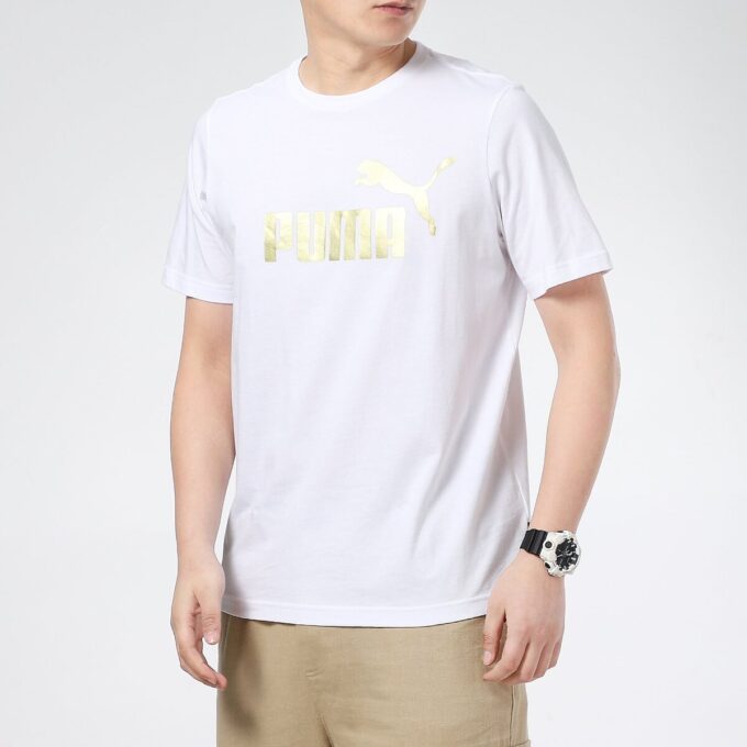 Tryckt kortärmad t-shirt ”Vit”