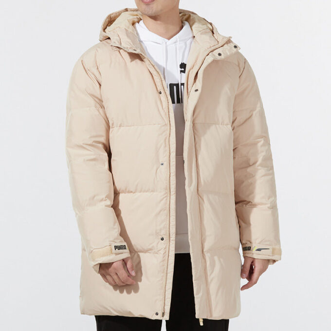 Vindtät dunjacka i varm färg ”Beige”