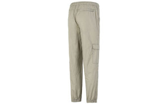 Vävd Cargo Bundle Feet Casual Långbyxor Krämiga Vita