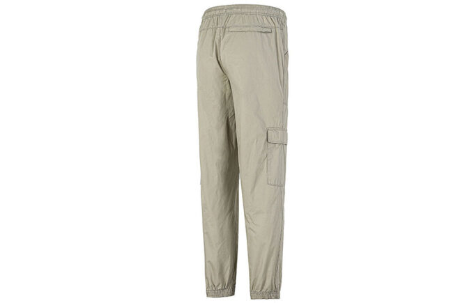 Vävd Cargo Bundle Feet Casual Långbyxor Krämiga Vita