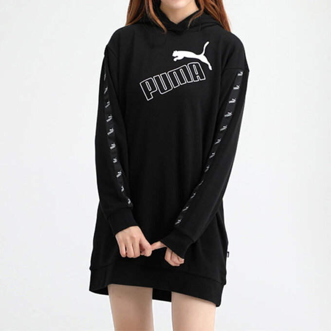 (WMNS) Amplified Hooded Long Sleeveless Dress Svart