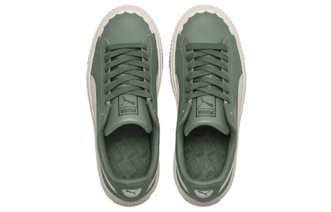 (WMNS) Basket Platform Scallop Sneakers Grön/Vit