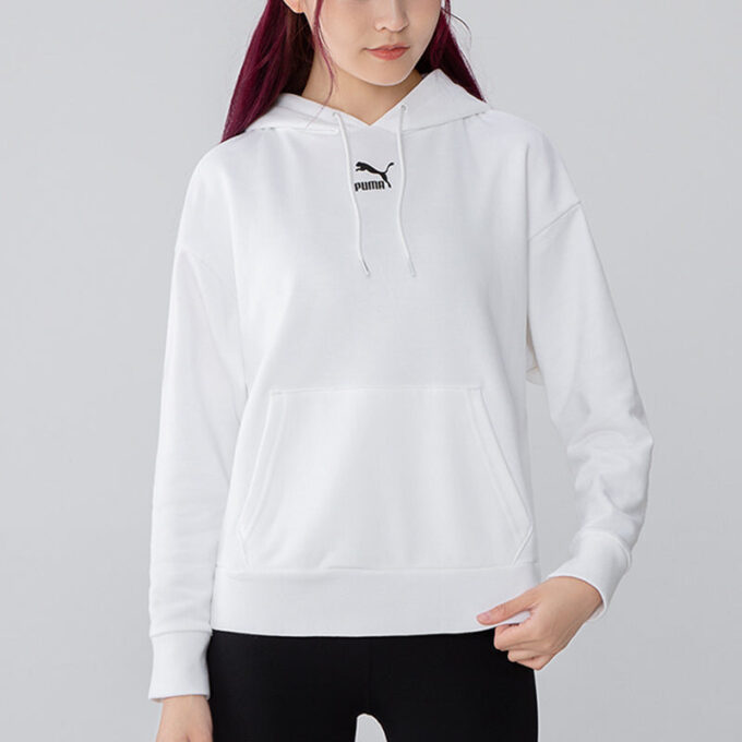 (WMNS) Classics Logo Graphics Hoodie ”Vit”