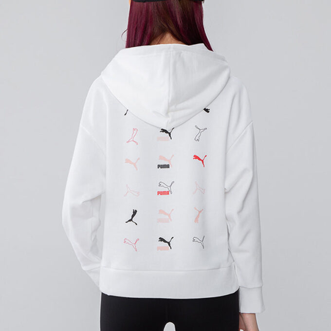 (WMNS) Classics Logo Graphics Hoodie ”Vit”