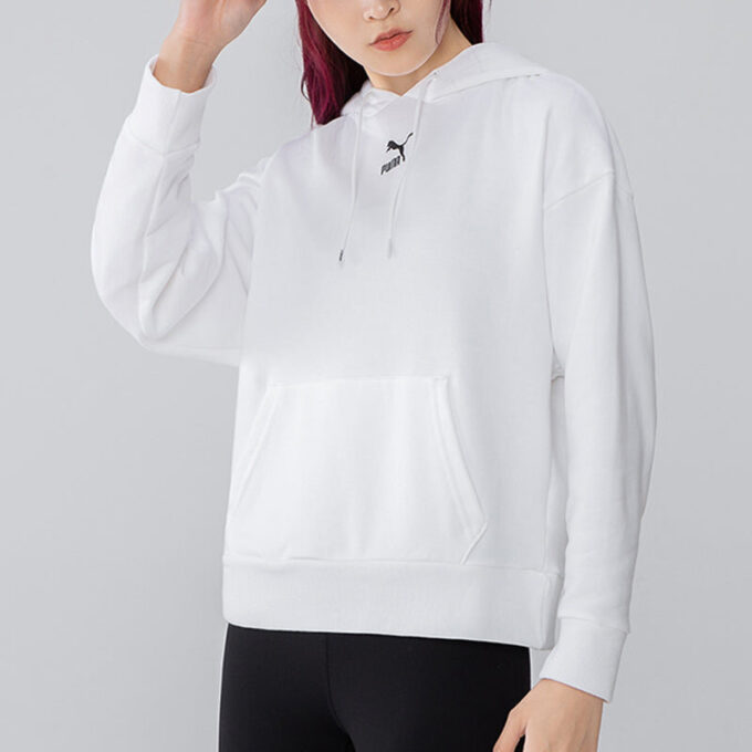 (WMNS) Classics Logo Graphics Hoodie ”Vit”
