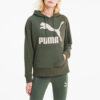 (WMNS) Classics Logo Hoodie ”Olivgrön Vit”
