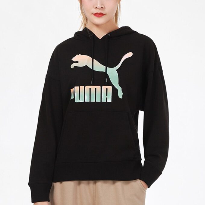(WMNS) Classics Logo Hoodie ”Svart Vit”