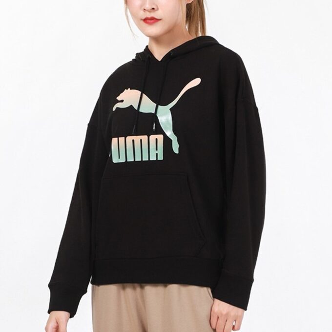 (WMNS) Classics Logo Hoodie ”Svart Vit”
