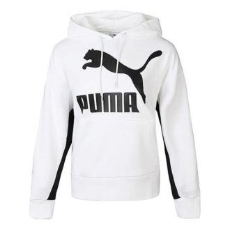 (WMNS) Classics Logo Hoodie ”Vit Svart”