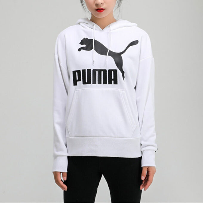 (WMNS) Classics Logo Hoodie ”Vit Svart”