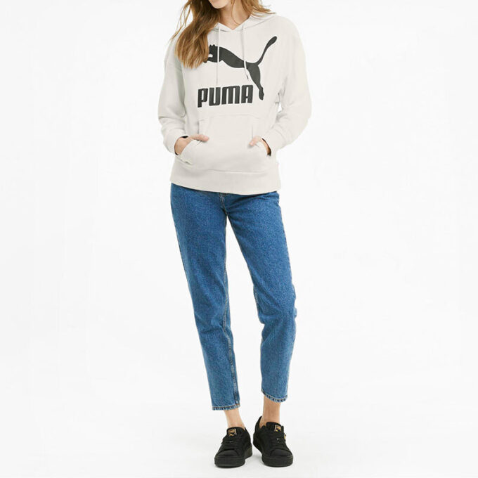 (WMNS) Classics Logo Print Hoodie Grå