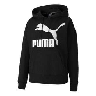 (WMNS) Classics Logo Print Hoodie Svart