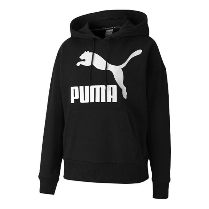 (WMNS) Classics Logo Print Hoodie Svart
