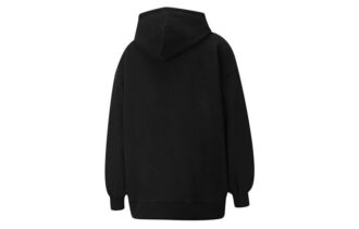 (WMNS) Classics Oversized Logo Print Hoodie Svart