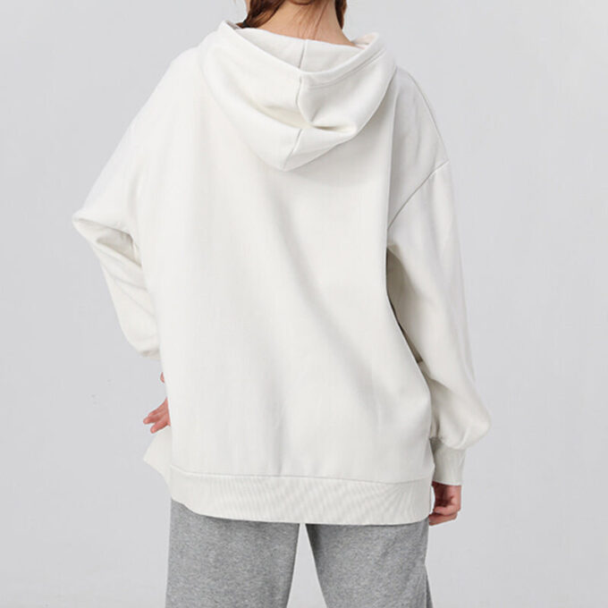 (WMNS) Classics Oversized Logo Print Plus Fleece Keep Warm Hoodie Grå