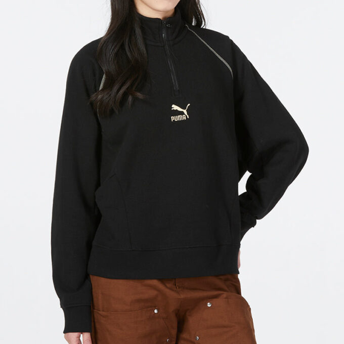 (WMNS) Das Cc Graphic Half-Binded Zip Crew ”Svart”
