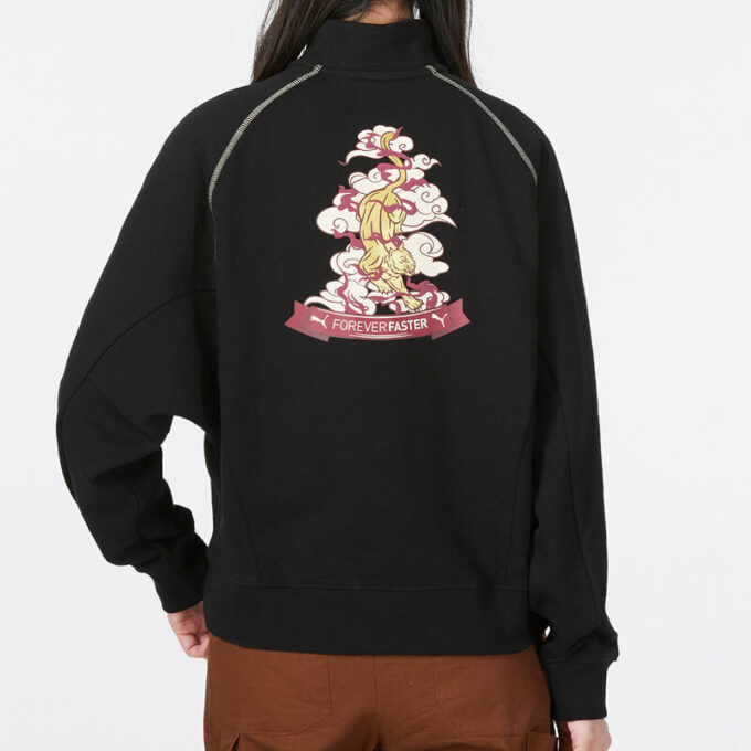 (WMNS) Das Cc Graphic Half-Binded Zip Crew ”Svart”