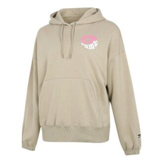 (WMNS) Downtown Graphic Hoodie Andningsbar Bokstäver Tryck Långärmad Khaki