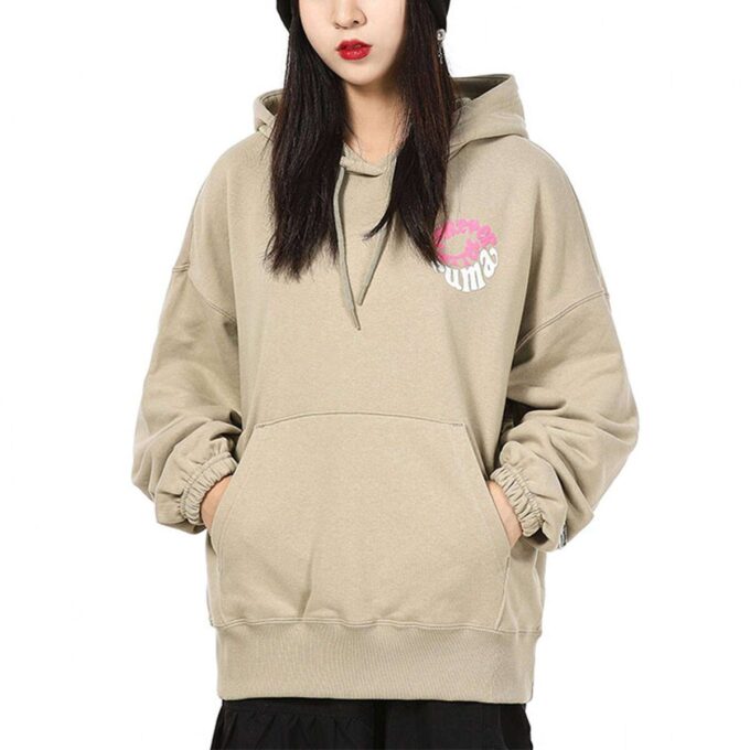 (WMNS) Downtown Graphic Hoodie Andningsbar Bokstäver Tryck Långärmad Khaki