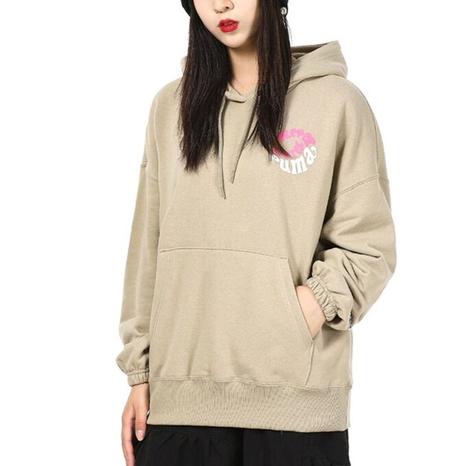 (WMNS) Downtown Graphic Hoodie Andningsbar Bokstäver Tryck Långärmad Khaki