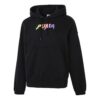 (WMNS) Downtown Printing Logo Hoodie Svart