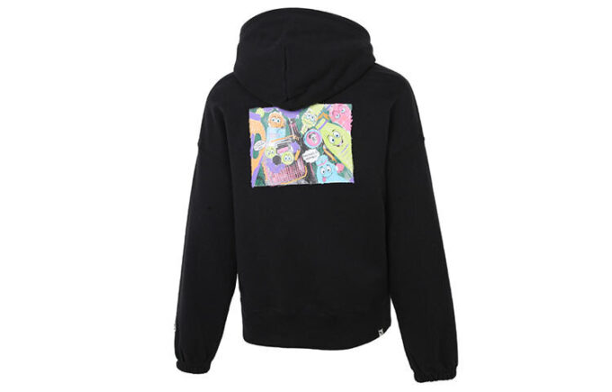 (WMNS) Downtown Printing Logo Hoodie Svart