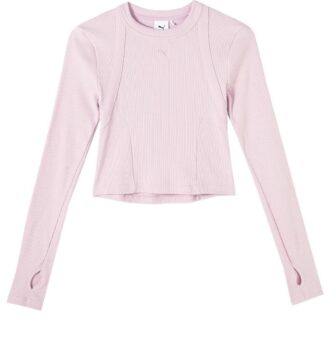 (WMNS) Enfärgad långärmad t-shirt ”Rosa”