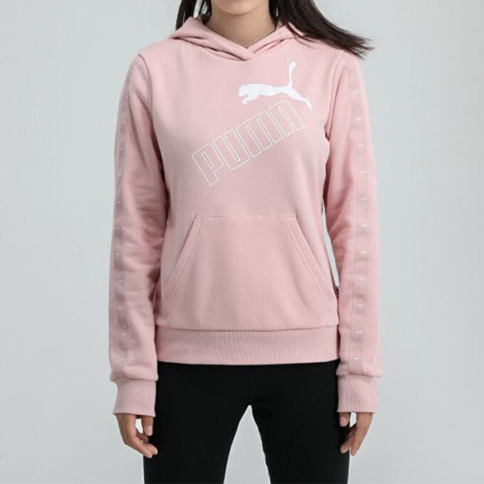 (WMNS) Essentials Logo Hoodie ”Rosa Vit”